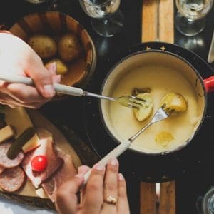 people eating fondue in Zurich