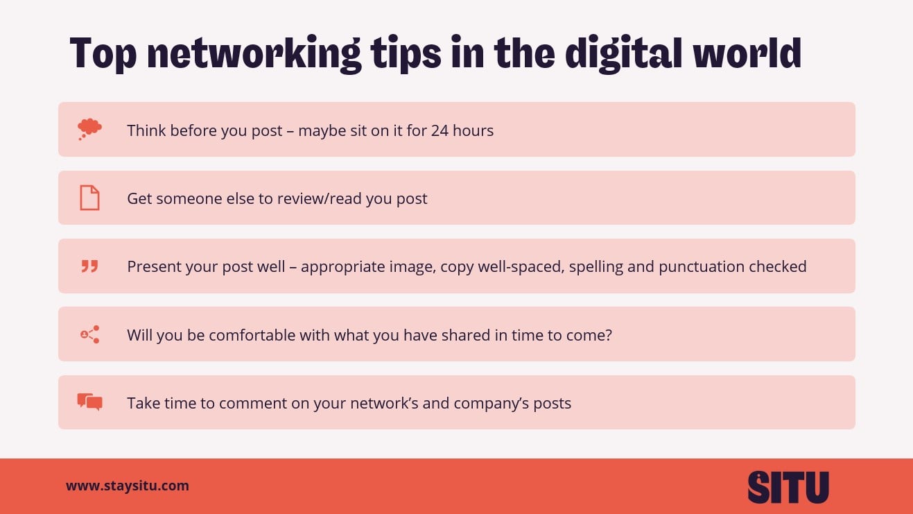 Top tips for networking online