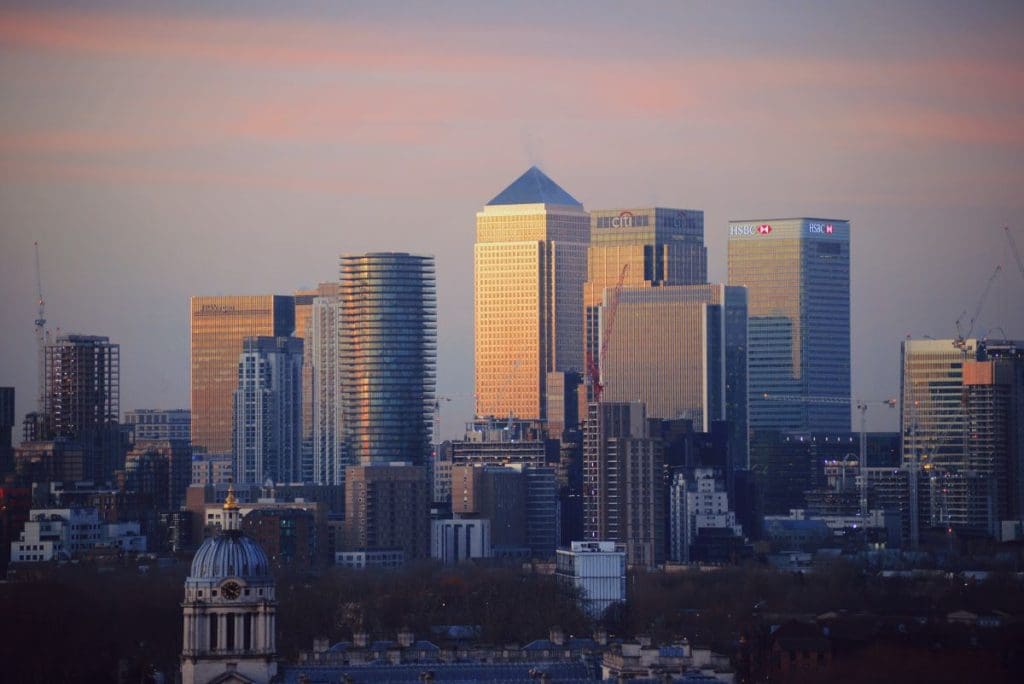 Canary Wharf skyscrapers