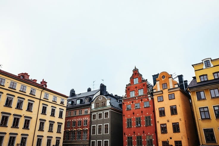 colourful houses in Gamla Stan, Stockholm