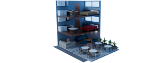 3D representation of an aparthotel block