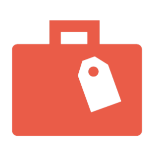 Coral suitcase icon