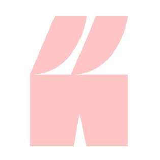 Pink speech mark icon